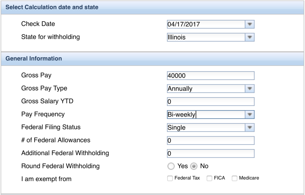 Paycheck City Salary and Federal Section